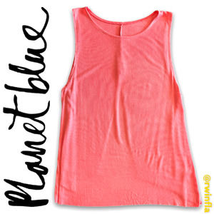 Blue Life x Planet Blue Open Back Tank Top Coral